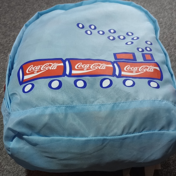 NWT Coca Cola Backpack Small Youth Coke Baby Blue Knapsack Train School Bag * - Picture 2 of 13